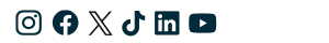 Instagram, facebook, X (twitter), tiktok, linkedin, and YouTube logos