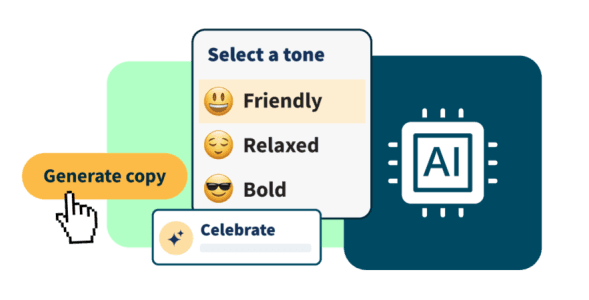 graphics showing Hootsuite's AI capabilities