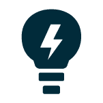 light bulb icon with lightning bolt