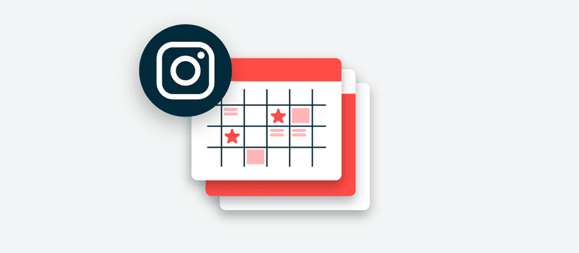 Icon showing calendar with Instagram icon