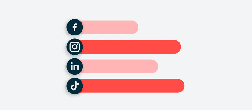 Icon with Facebook, Instagram, LinkedIn, and TikTok logos