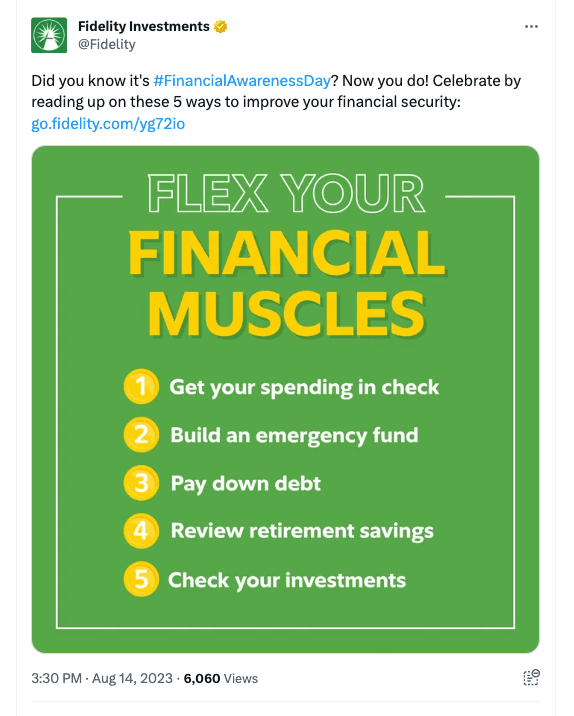 Fidelity investments instagram screenshot