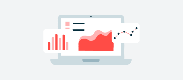 Laptop icon with charts and graphs